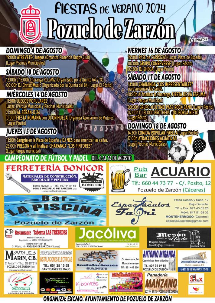 Imagen Programa de la Fiestas de Agosto en Pozuelo de Zarzón